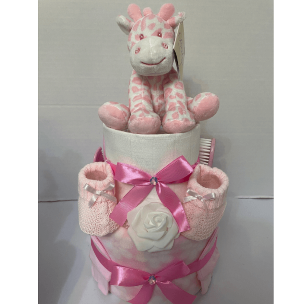 Pink Safari Nappy Cake